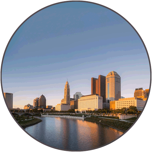 Downtown Columbus, Ohio, seen from river